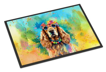 NEW Cocker Spaniel Hippie Dawg Doormat Front Door Mat Indoor Outdoor Rugs for Entryway, Non Slip Washable Low Pile, 18H X 27W
