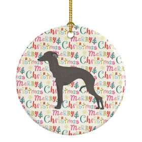 Italian Greyhound #1 Merry Christmas Ceramic Ornament Christmas Tree Hanging Decorations for Home Christmas Holiday, Party, Gift, 3 in, Multicolo