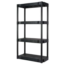 Black Plastic 4-Tier 56.2" H x 30"" W x 13.8" D, 280lb Total Capacity